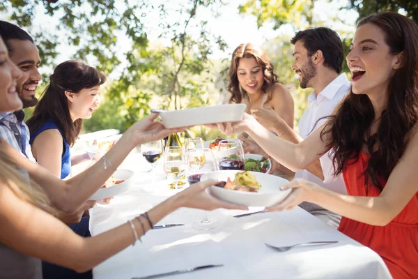 Sällskap med lunch — Stockfoto