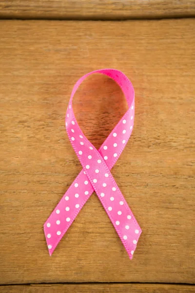 Spotted pink Breast Cancer Awareness ribbon — Stock Photo, Image