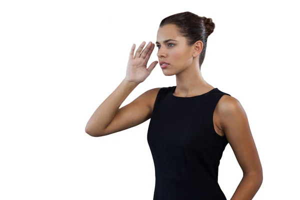 Thoughtful businesswoman gesturing — Stock Photo, Image