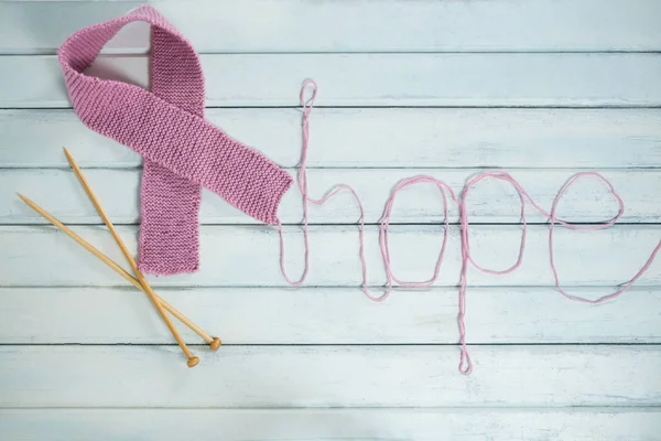 Faixa de conscientização do câncer de mama por texto de esperança — Fotografia de Stock