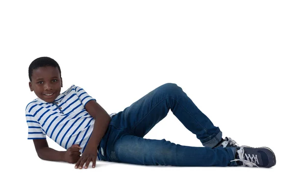 Boy lying on floor — Stock Photo, Image