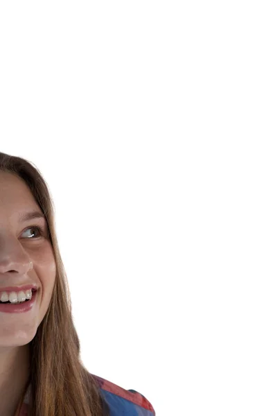 Przemyślane nastolatek uśmiechający się — Zdjęcie stockowe