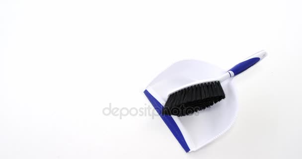 Dustpan and sweeping brush — Stock Video