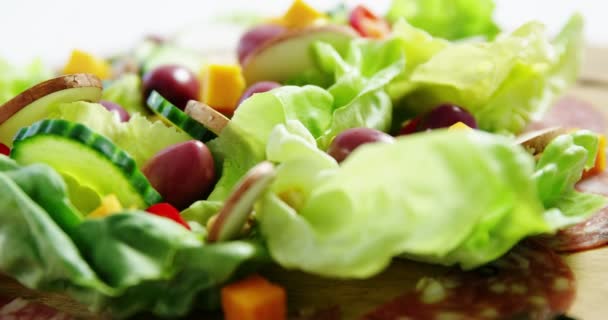 Verse en biologische groente salade — Stockvideo