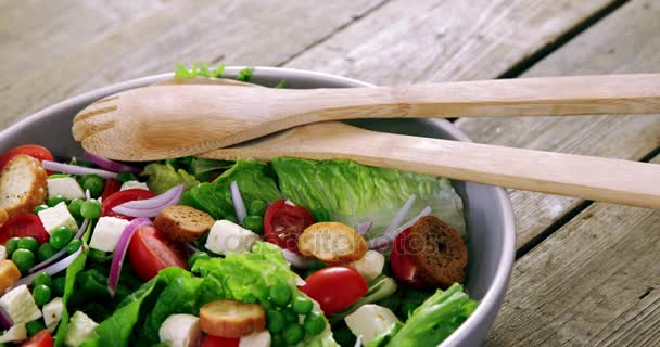Salada de legumes com queijo — Vídeo de Stock