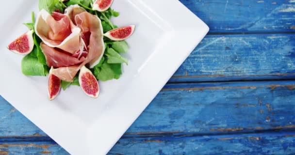 Salatası jambon ve otlar — Stok video
