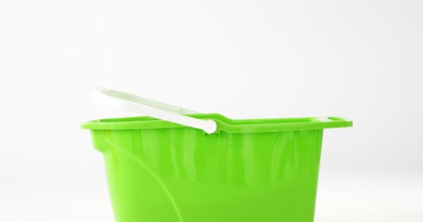 Close-up of plastic bucket — Stock Video