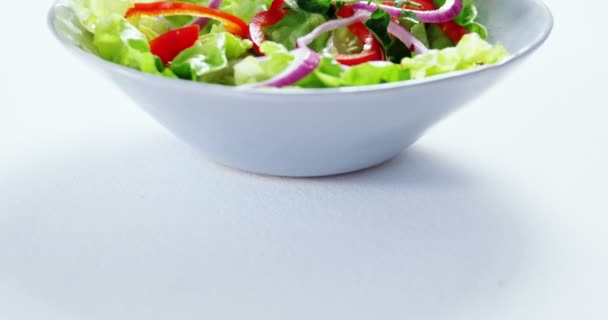 Ensalada de verduras frescas ecológicas — Vídeos de Stock