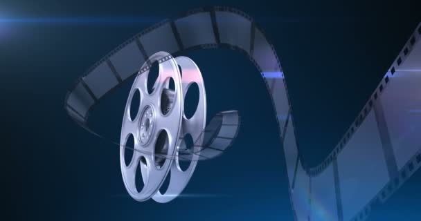 Rotolamento di film da una bobina di film — Video Stock