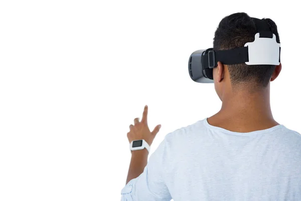 Manusia menggunakan headset realitas maya — Stok Foto