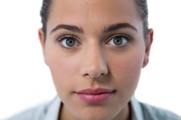 Vrouwelijke uitvoerende staande verrast — Stockfoto