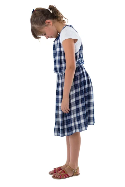 Girl standing on white background — Stock Photo, Image