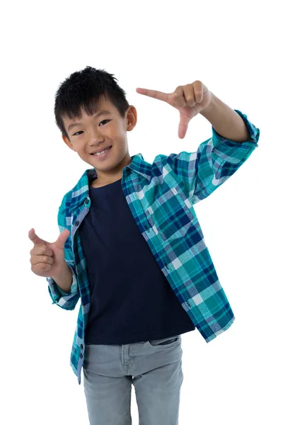 Boy forming a finger frame — Stock Photo, Image