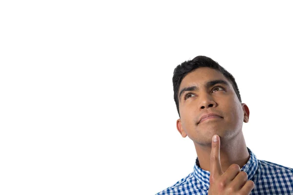 Thoughtful man on white background — Stock Photo, Image