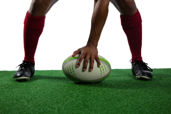 Sportsman med rugby boll — Stockfoto