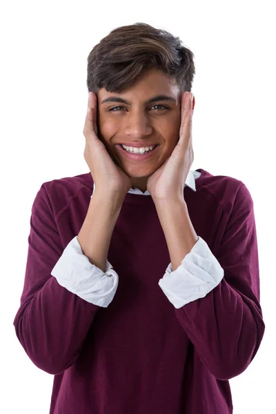 Adolescente menino de pé — Fotografia de Stock