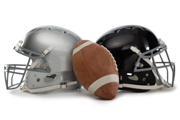 Close up van American football met helmen — Stockfoto