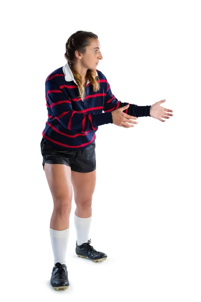 Female playing playing rugby — Stock Photo, Image