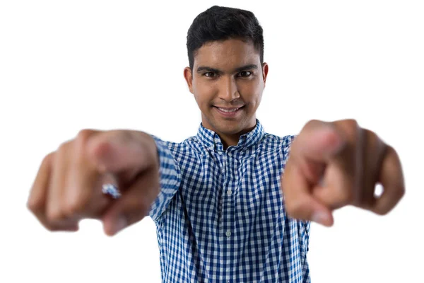 Man gesturing against white background — Stock Photo, Image