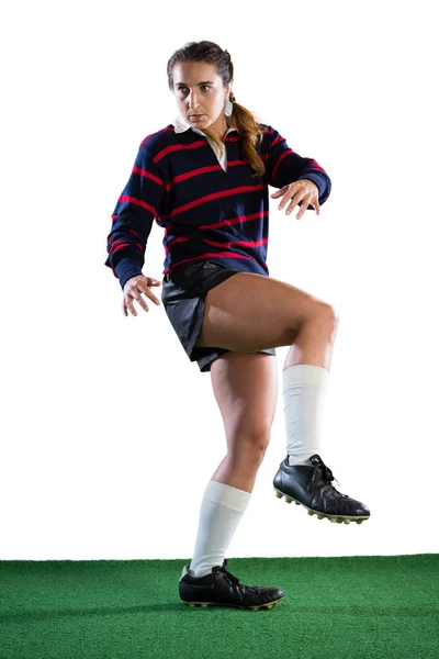 Female player on field — Stock Photo, Image