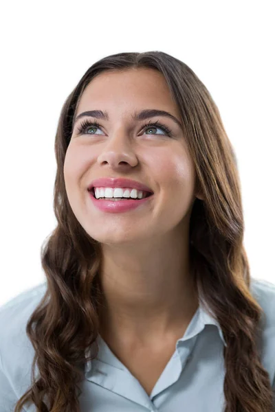 Beautiful woman against white — Stock Photo, Image