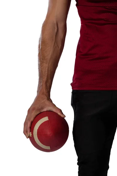 American football player holding ball — Stock Photo, Image