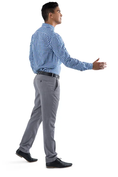 Man offering handshake on white — Stock Photo, Image