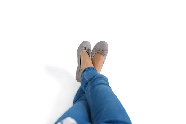 Woman lying with legs crossed at ankle — Stock Photo, Image