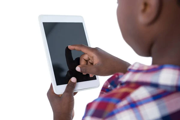 Jongen met digitale tablet — Stockfoto