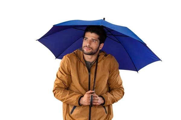 Hombre de pie bajo el paraguas —  Fotos de Stock