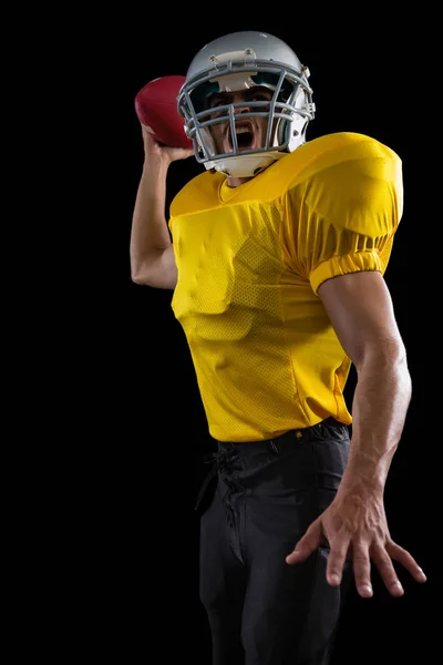 Energetische American football speler — Stockfoto