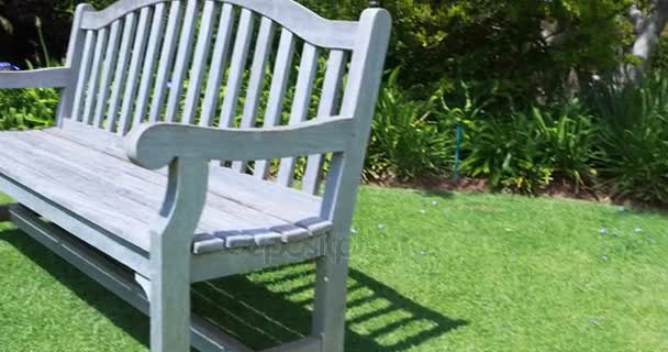 Puste ławki w ogrodzie — Wideo stockowe