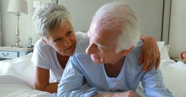 Seniorenpaar interagiert miteinander — Stockvideo