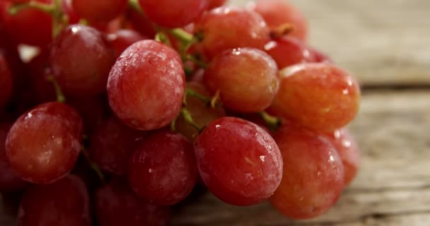 Gros plan de raisins rouges frais — Video