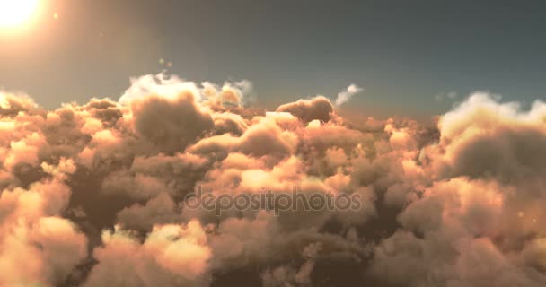 Дымные облака и яркий солнечный свет — стоковое видео