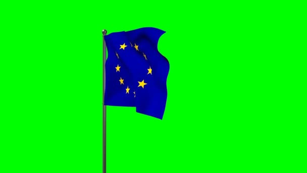 Primer plano de la bandera europea ondeando — Vídeos de Stock