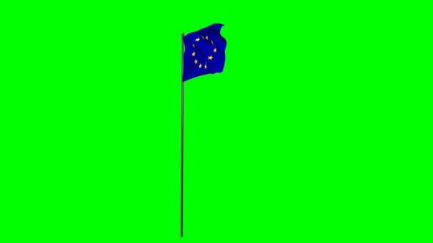 Close-up van Europa vlag wapperend — Stockvideo