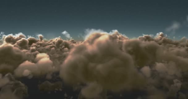 Nuvole fumose in un cielo buio — Video Stock
