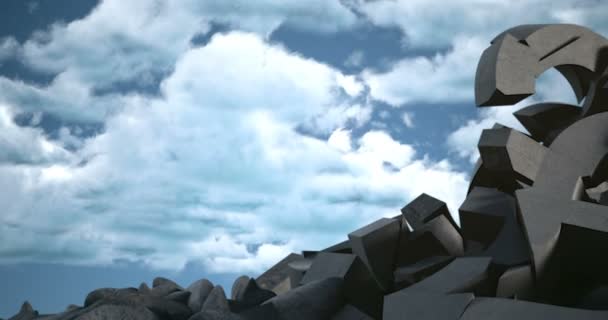 Nummertecken mot himmel och moln bakgrund — Stockvideo