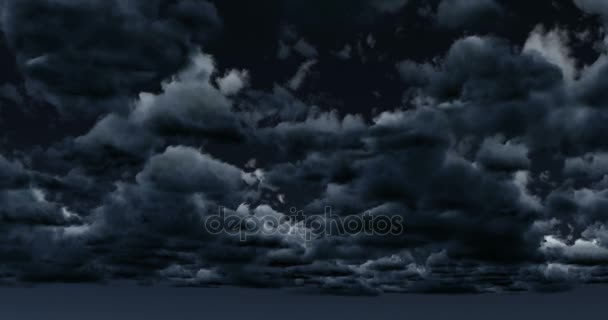 Nuvole fumose in un cielo buio — Video Stock