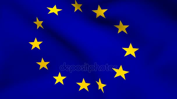 Europe flag waving — Stock Video