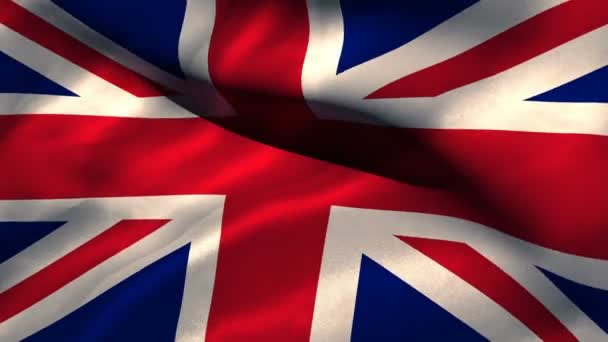 Britse vlag zwaaien tegen groen scherm — Stockvideo