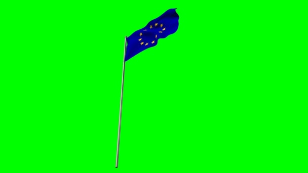 Close-up van Europa vlag wapperend — Stockvideo