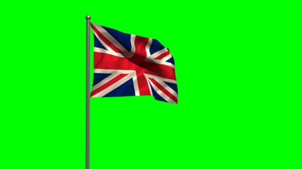 Bandera de la Unión contra pantalla verde — Vídeo de stock