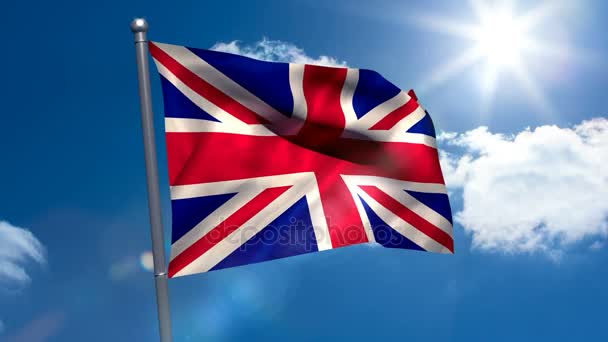 Union flag waving against sky — Stock Video