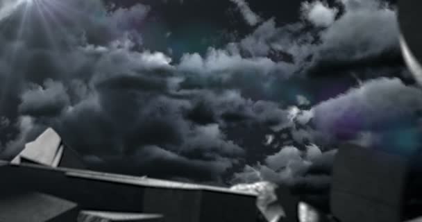 Dolar işareti fırtınalı bulutlar karşı — Stok video