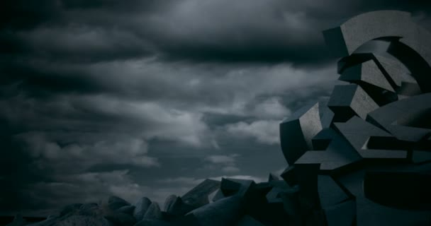 Euro-Zeichen gegen stürmische Wolken — Stockvideo