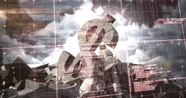 Dólar signo contra el cielo y la nube de fondo — Vídeos de Stock