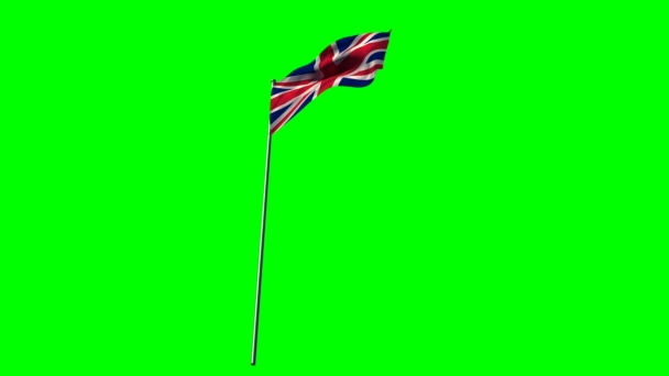 Union flag against green screen — Stock Video