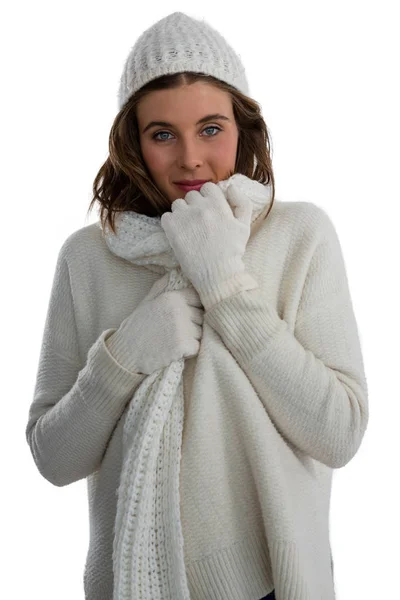 Woman wearing warm clothing — Stock Photo, Image
